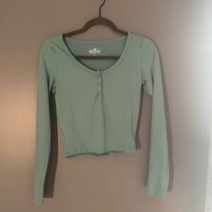 Light Green Hollister Long sleeve top with slight crop size small